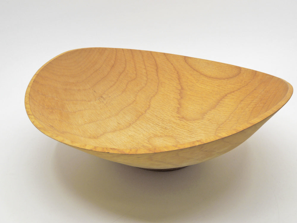 須田二郎 樫無垢材 木の器 鉢 ボウル W30cm 現代作家 木工家  中古品 買い取りしました。