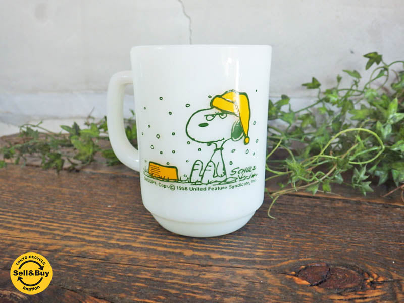 ファイヤーキング FIRE KING スヌーピー フレンチトースト Snoopy french toast ヴィンテージマグカップ アンカーホッキング　中古品 買い取りしました。学芸大学店 出張買取もお任せ下さい。