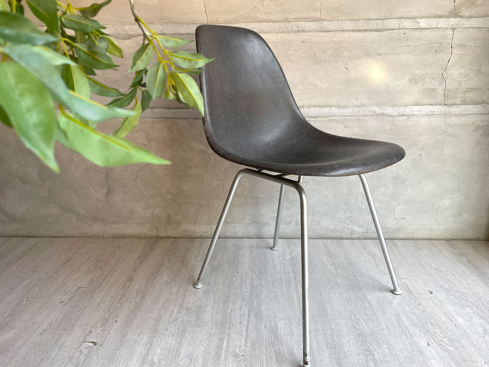 ハーマンミラー Herman Miller サイドシェルチェア セカンド 2nd vintage Hベース イームズ エレファントハイドグレー 稀少カラー ～マットなシェルチェアも良いものです～