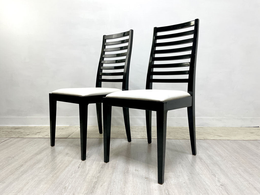 秋田木工 Akimoku N005 食卓椅子 ダイニングチェア 2脚セット PVCレザー ブナ材 ブラック 中林幸夫 IDC大塚家具取扱 中古品 買い取りしました。