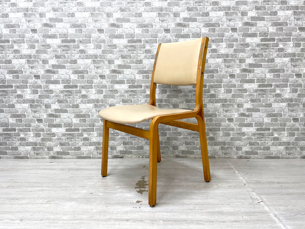 天童木工 Tendo T-0592 ダイニングチェア 食堂イス プライウッド ビーチ材 ビニールレザー コマ入れ成形 ビンテージ ジャパニーズモダン 中古品 買い取りしました。