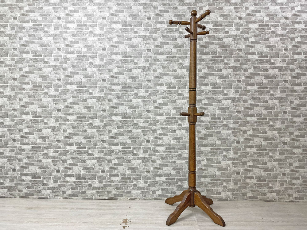 ダッチカントリースタイル オーク無垢材 ポールハンガー コートハンガー H184cm 回転式 クラシカルデザイン オランダ家具 中古品 買い取りしました。