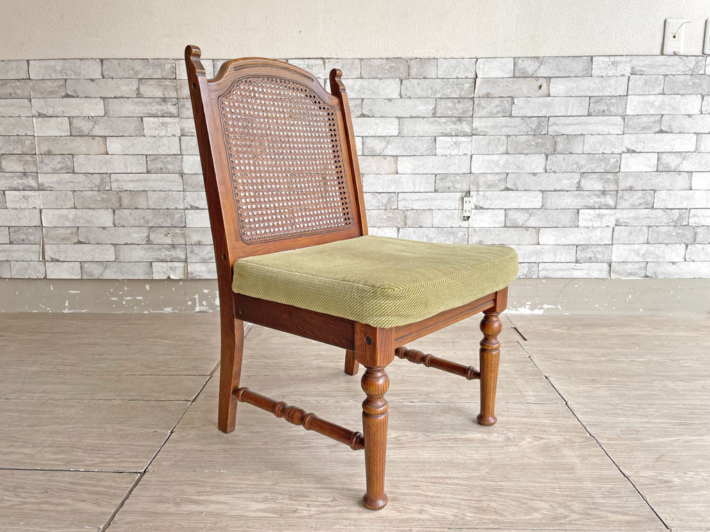 三越家具 ブルージュ Brugge カントリーハウス シリーズ サイドチェア ダイニングチェア CDC42 オーク材 籐 クラシカル 英国スタイル 中古品 買い取りしました。