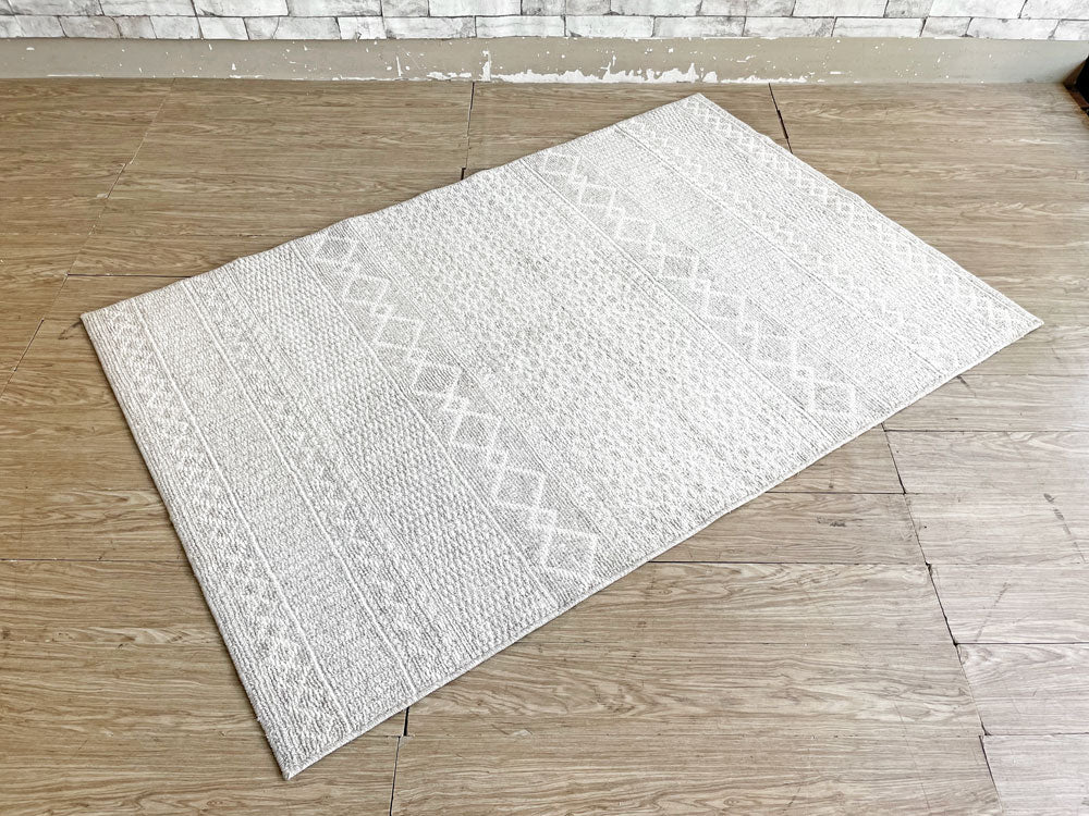 ウニコ unico アランニット ALAN KNIT パイルラグ グレー 120×180cm コットン100% 抗菌・防臭 ナチュラルスタイル 定価￥13,200- 中古品 買い取りしました。