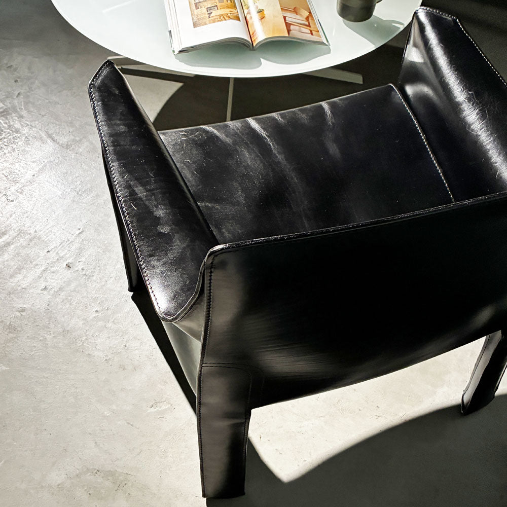 カッシーナ Cassina 414 CAB ラウンジチェア アームチェア 1シーター キャブチェア 本革 マリオ・ベリーニ～服を着た椅子～