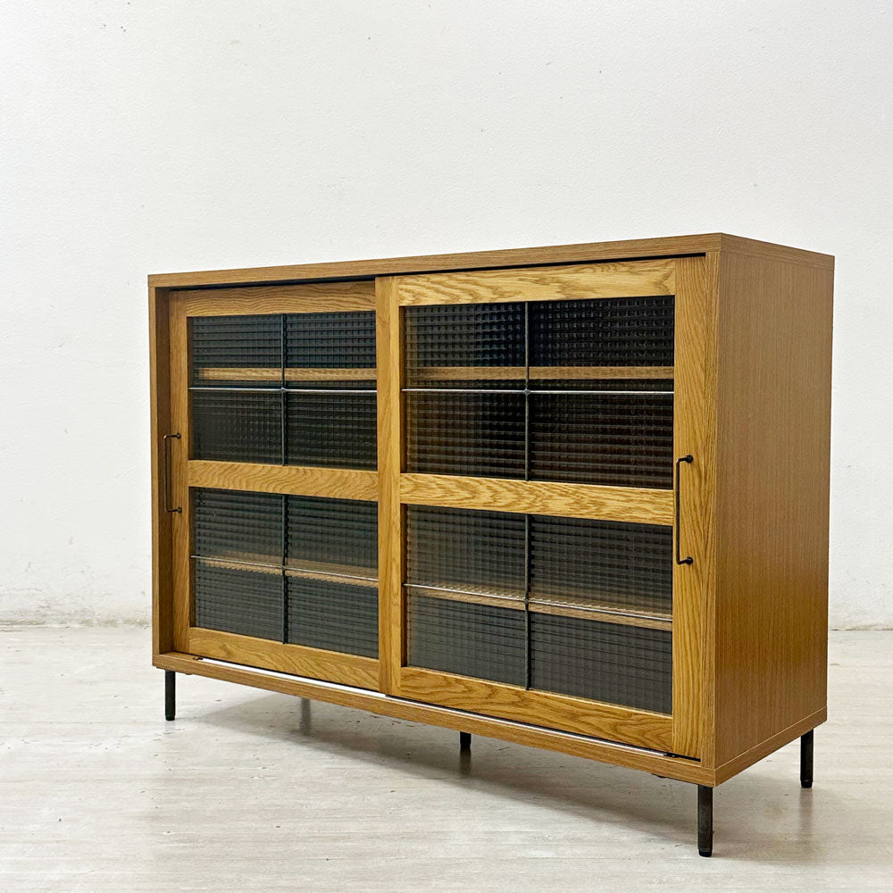 【祖師ヶ谷大蔵店】アデペシュ a.depeche カデル cadeal Lowboard 1200 スライド ガラスキャビネット オーク×アイアン ナチュラル 買取させていただきました。