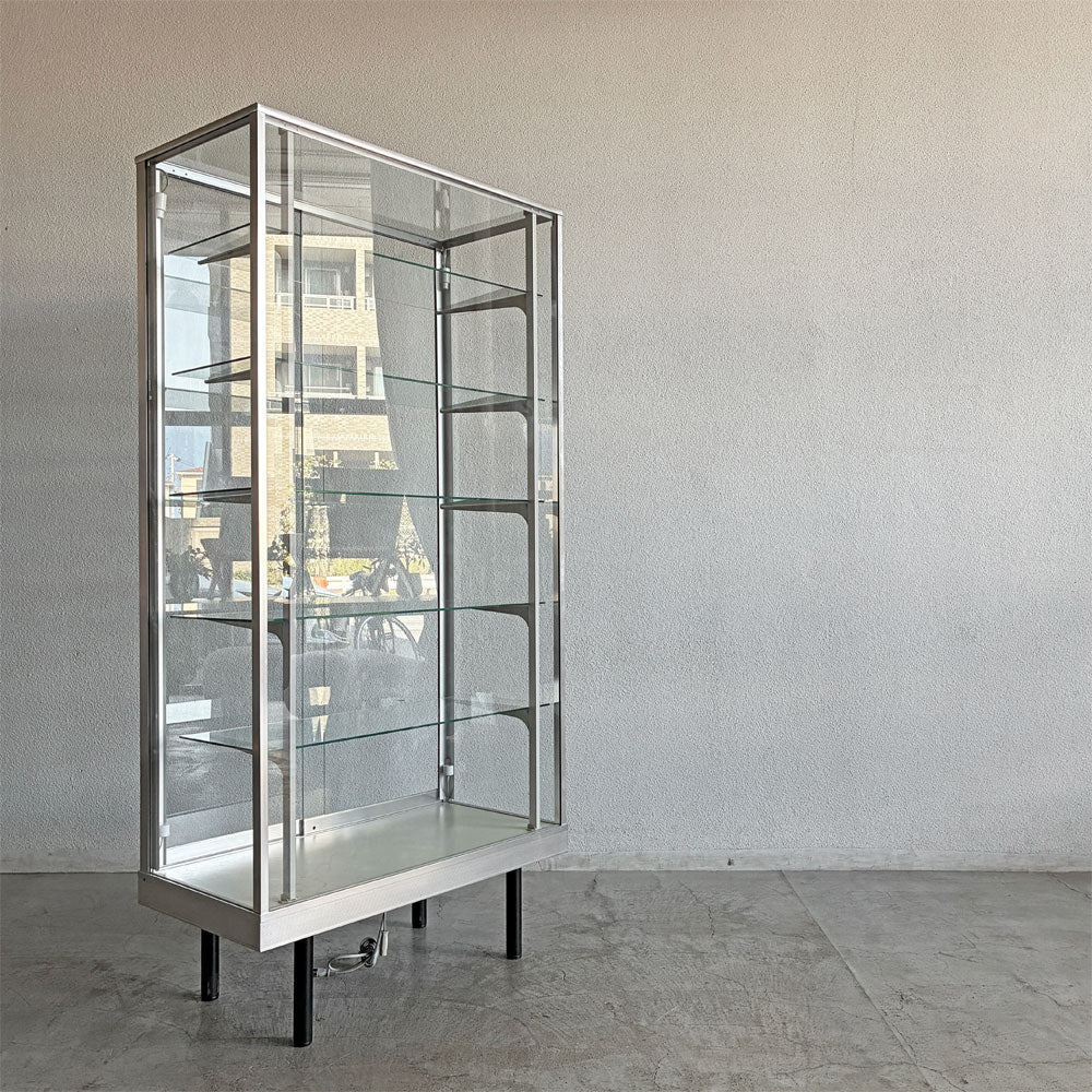 【登戸BASE店】スズキ陳列ケース KKK アルミショーケース ガラスケース ディスプレイキャビネット W90cm 引き戸 業務用 店舗什器 買取させていただきました。