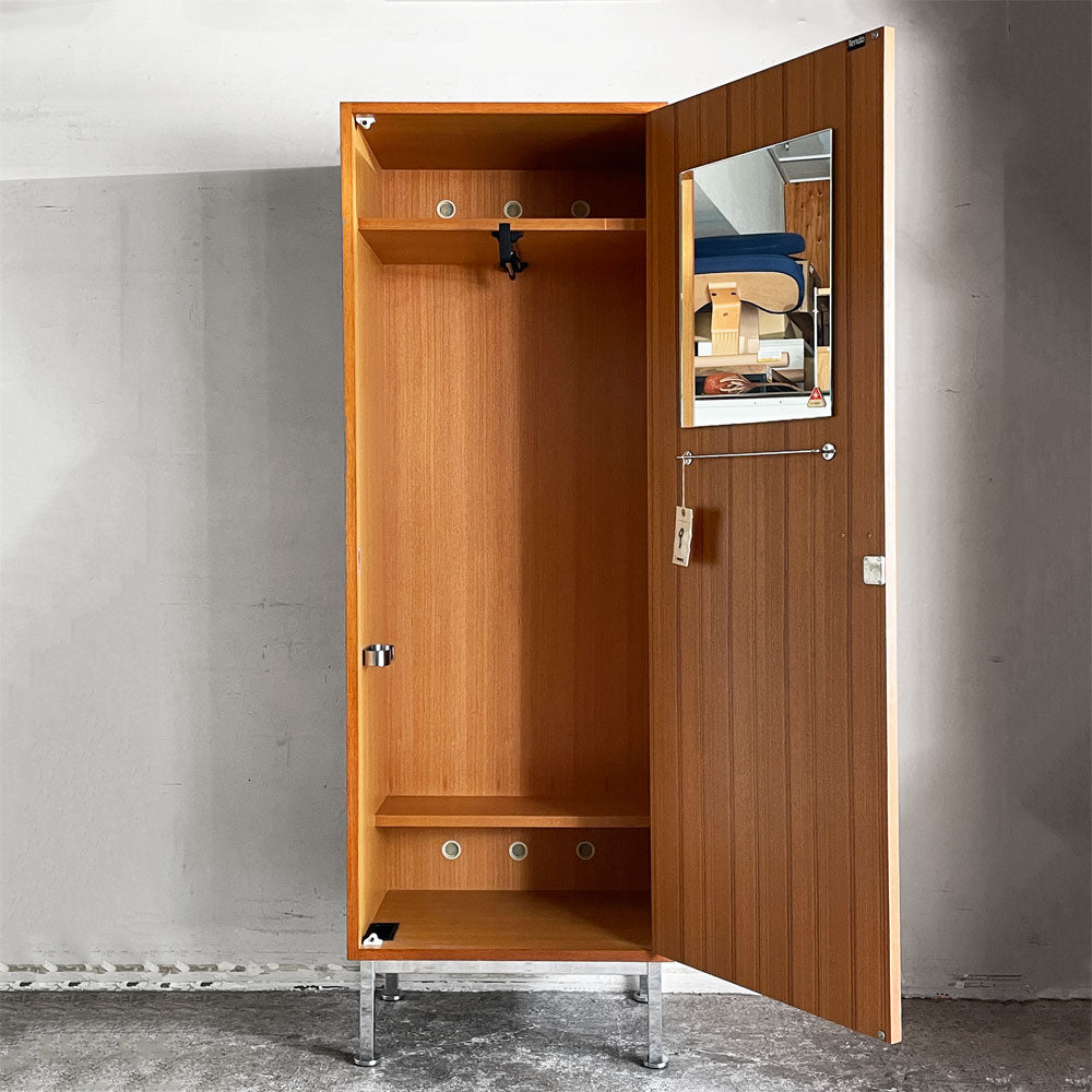 【自由が丘店】天童木工 TENDO ビンテージ ワードローブ キャビネット チーク材 鍵付き H180cm 北欧スタイル ミッドセンチュリーモダン ジャパンビンテージ 買取させていただきました。