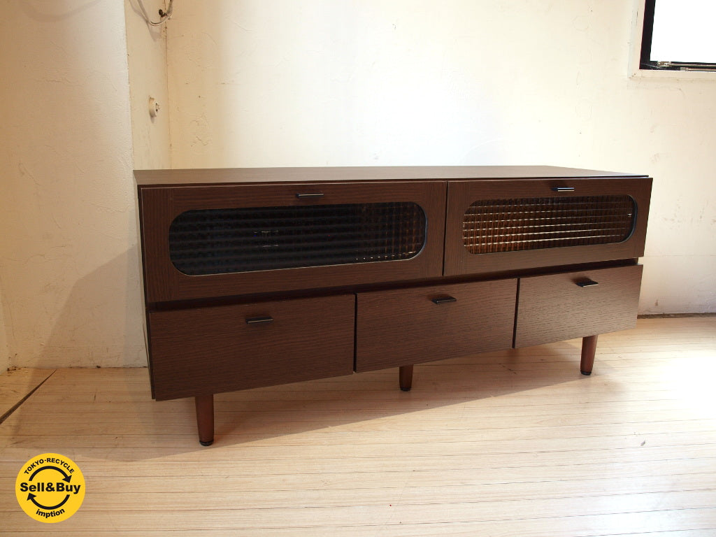 ガルト GART プール POOL 120 ローボード AVボード TVボード ダークブラウン　幅120ｃｍ フラップ扉 日本製 ★中古品 買い取りしました。下北沢店 出張買取もお任せ下さい。