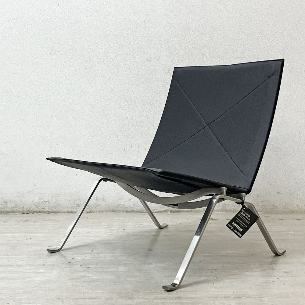 【祖師ヶ谷大蔵店】フリッツハンセン Fritz Hansen PK22 イージーチェア ラウンジチェア オーラレザー ブラック ポール・ケアホルム 北欧家具 名作椅子 買取させていただきました。