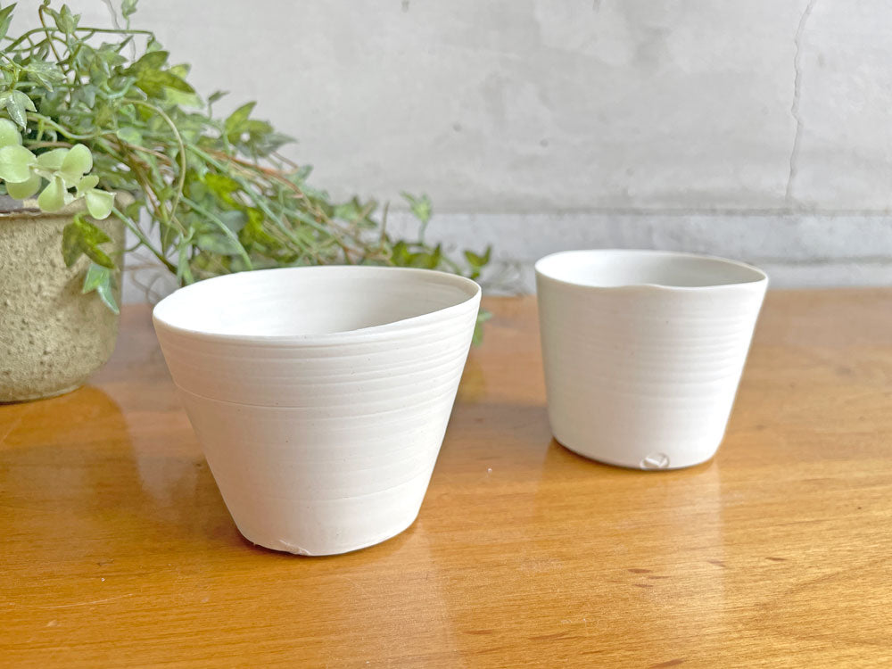 黒田泰蔵 白磁 ぐい呑 お猪口 フリーカップ 陶器 現代作家 Φ7cm 中古品 買い取りしました。