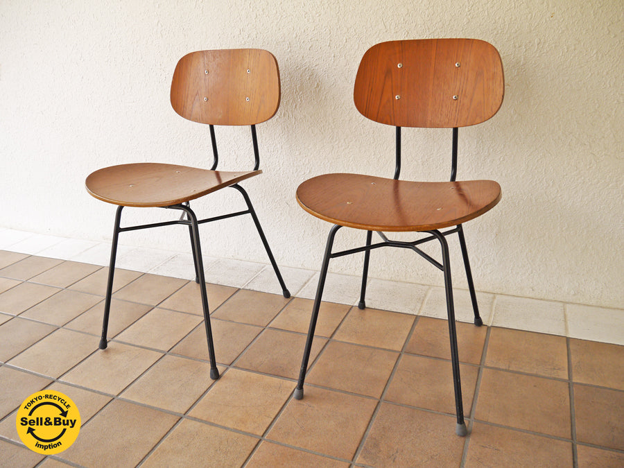 グラフ graf adシリーズ プランクトンチェア Plankton chair チーク材 2脚セット 総額：¥64,368- カフェチェア ダイニングチェア インダストリアル ◇ 買い取りしました！ 用賀店 出張買取もお任せ下さい。