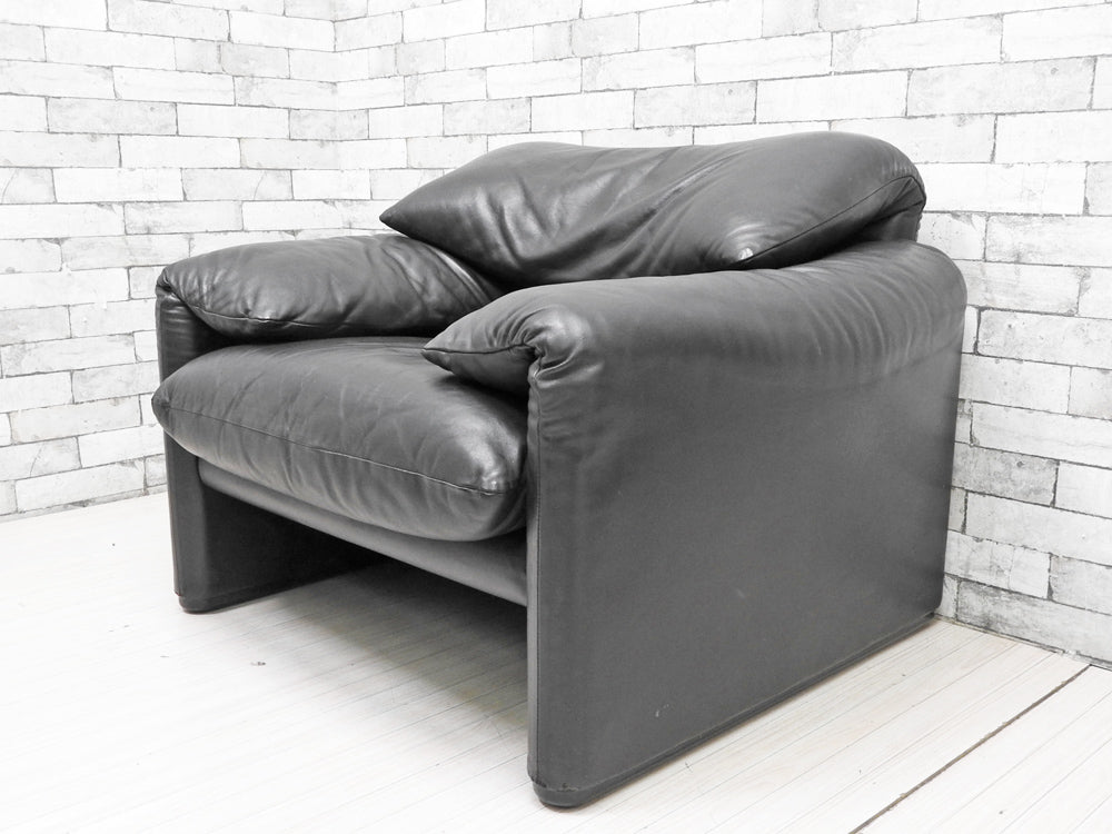 カッシーナ イクスシー Cassina ixc. 675 マラルンガ MARALUNGA 1人掛け ソファ 本革 ブラック ヴィコ・マジストレッティ MoMA  中古品 買い取りしました。