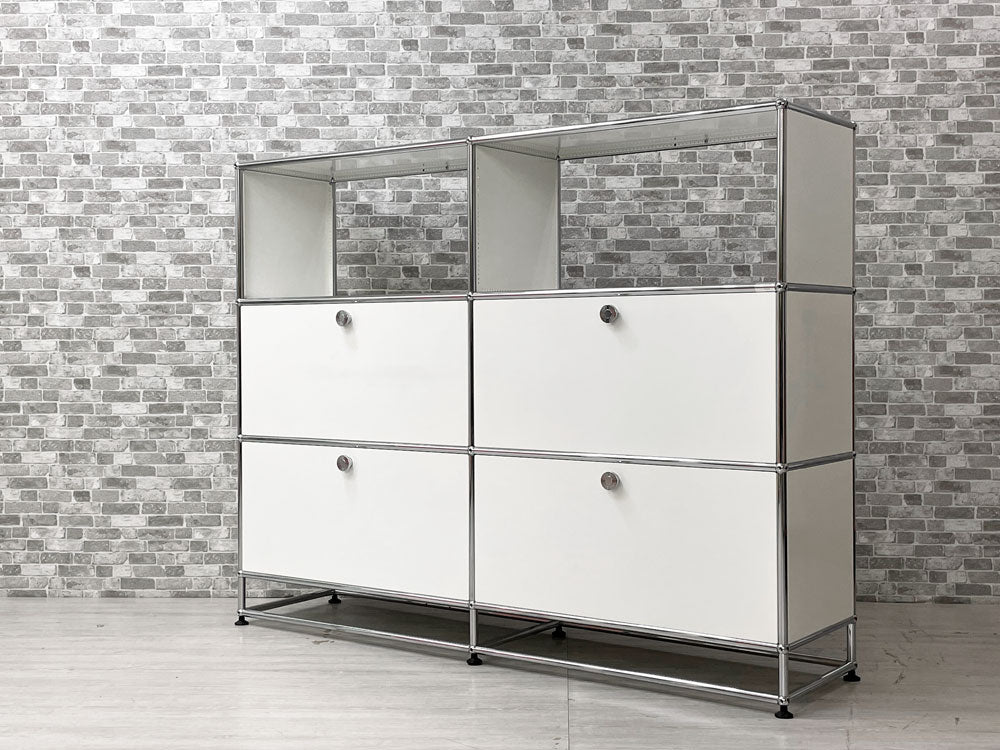 ユーエスエムハラー USMハラー USM Haller モジュラーファニチャー キャビネット 2列3段 ピュアホワイト ドロップダウンドア 参考定価 \394,530円 買い取りしました。