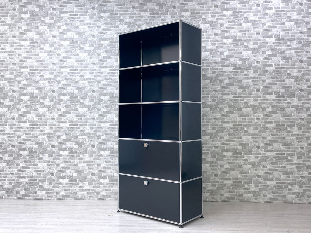 ユーエスエムハラー USMハラー USM Haller モジュラーファニチャー キャビネット シェルフ 1列5段 グラファイトブラック 中古品 買い取りしました。