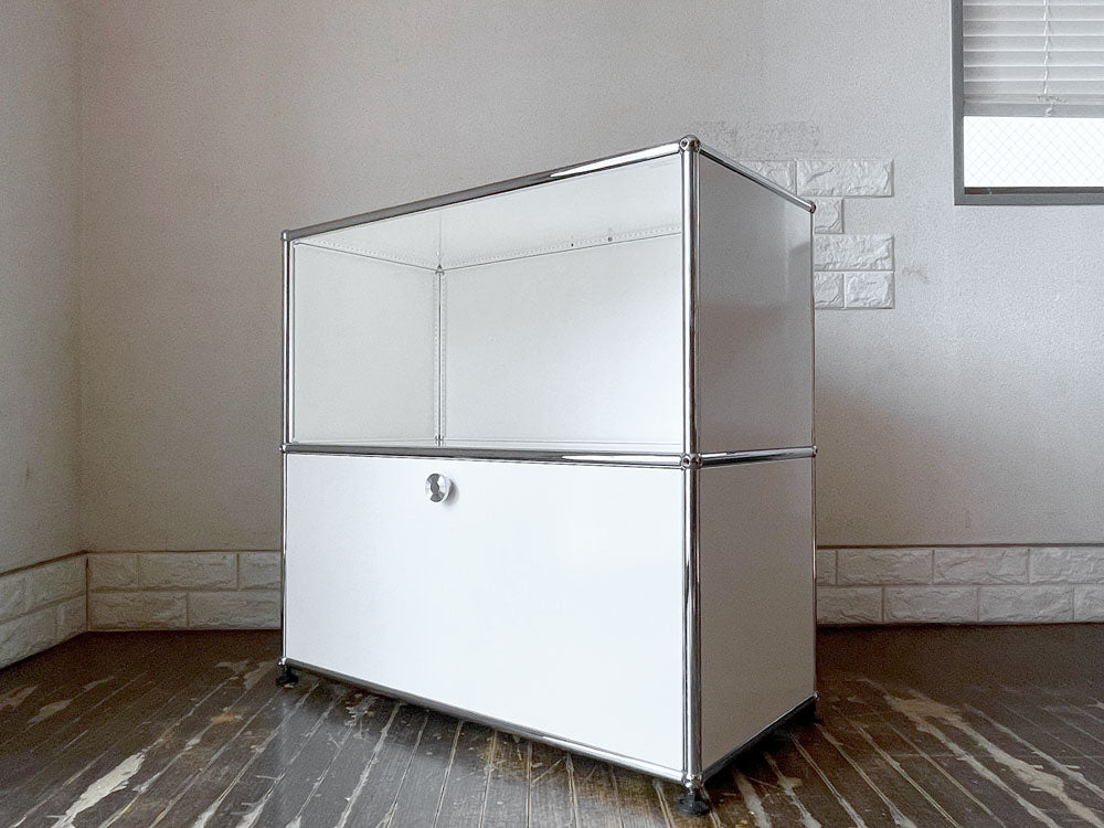 USMハラー USM Haller モジュラーファニチャー キャビネット 1列2段W ホワイト スイス 定価：162,437円 買い取りしました。