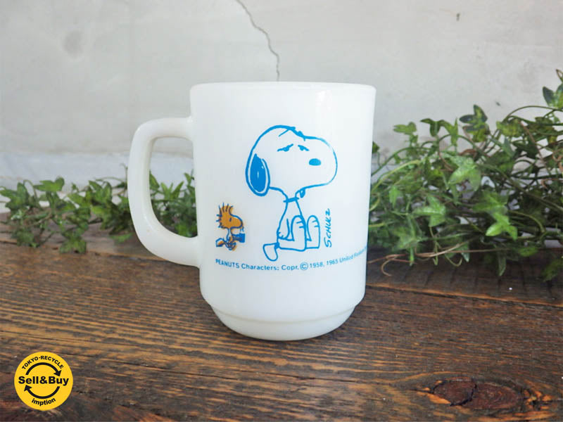 ファイヤーキング FIRE KING スヌーピー コーヒーブレイク Snoopy coffee break ヴィンテージマグカップ アンカーホッキング　中古品 買い取りしました。学芸大学店 出張買取もお任せ下さい。