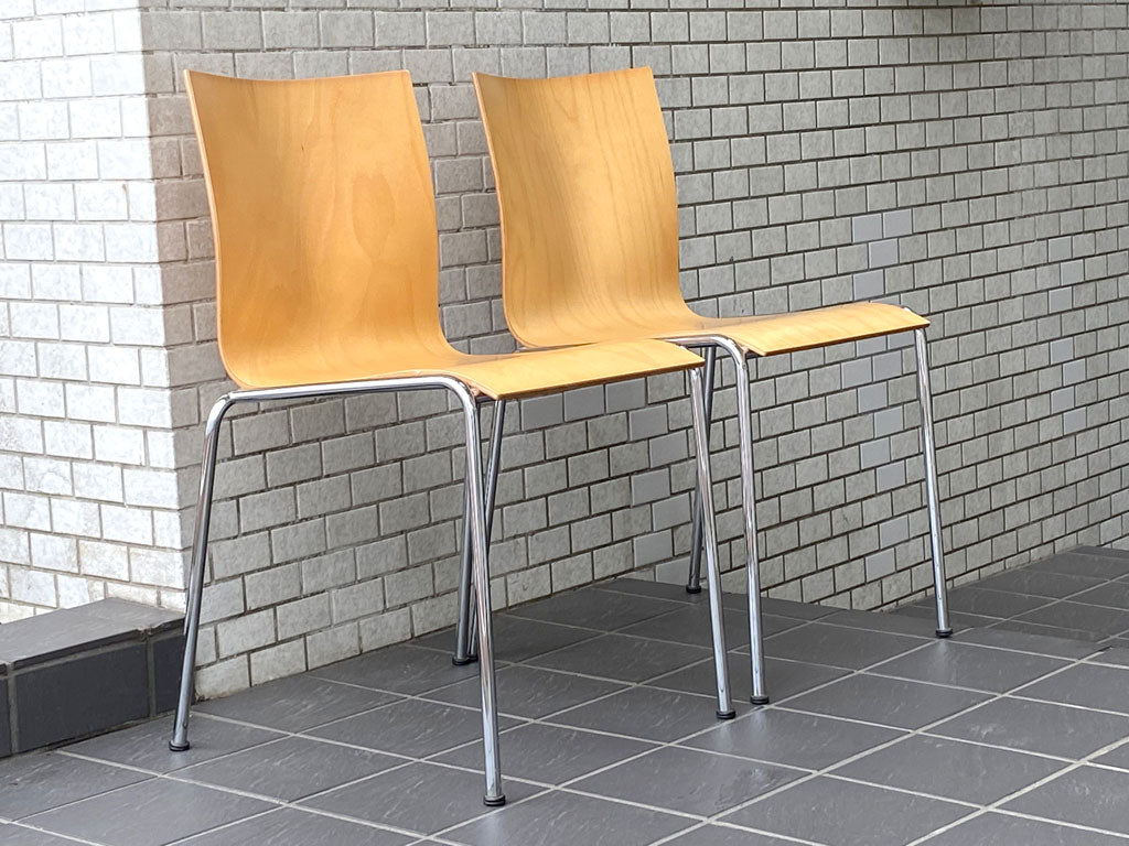 エンゲルブレヒト Engelbrechts チェリックチェア CHAIRIK スタッキング ダイニングチェア 2脚セット プライウッド×スチール ナチュラル エリック・マグヌッセン デンマーク 中古品 買い取りしました。