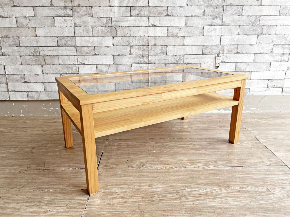 モモナチュラル MOMO natural モア MORE ローテーブル ガラストップ パイン材 中古品 買い取りしました。