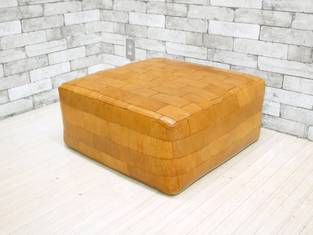 ハイク HIKE レイジークッション Lazy cushion スツール オットマン 本革 パッチワーク 四角 定価￥57,200- 中目黒 中古品 買い取りしました。