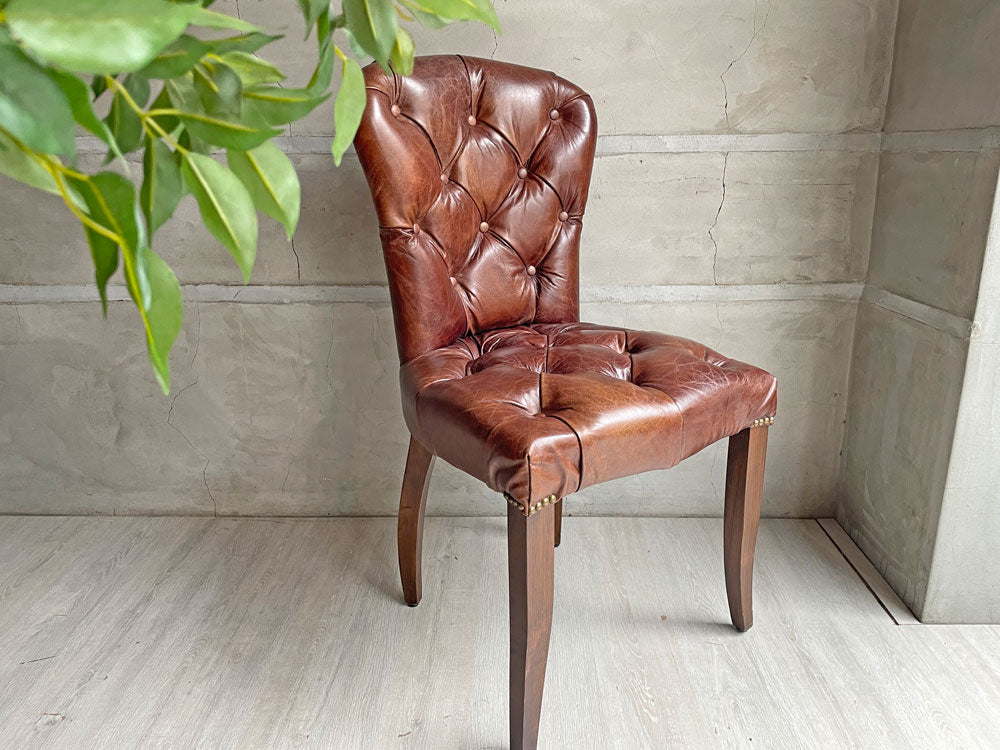 ハロ HALO チェスターチェア CHESTER CHAIR アンティークウィスキー antique whisky 本革 レザー ダイニングチェア ～気分は英国紳士のように～