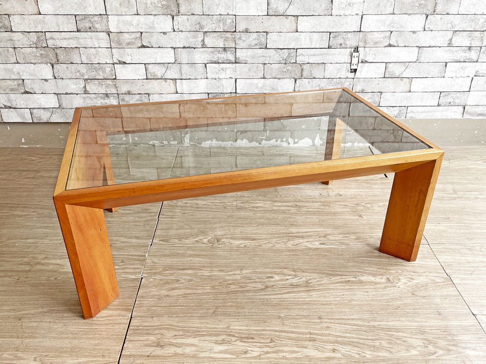 ザコンランショップ THE CONRAN SHOP ガラスローテーブル センターテーブル チェリー材 W101cm ナチュラルモダン 参考価格約15万円 中古品 買い取りしました。