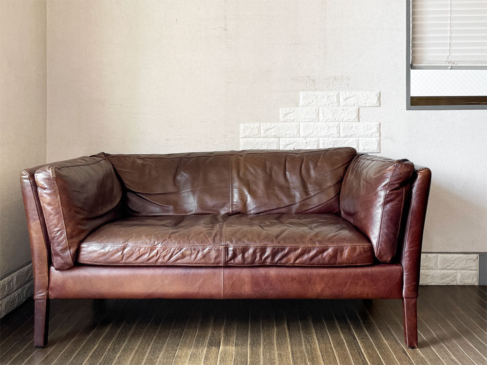 ハロ HALO レッジオ REGGIO 2P SOFA 2人掛けソファ W152cm レザー 本革 バイカータン 英国家具 廃番  中古品  買い取りしました。