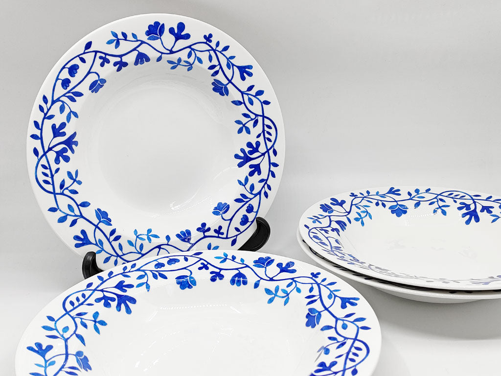 ロールストランド Rorstrand ぺルゴラ Pergola ディーププレート Φ24cm ブルー 北欧食器 スウェーデン 廃番 4枚 中古品 買い取りしました。