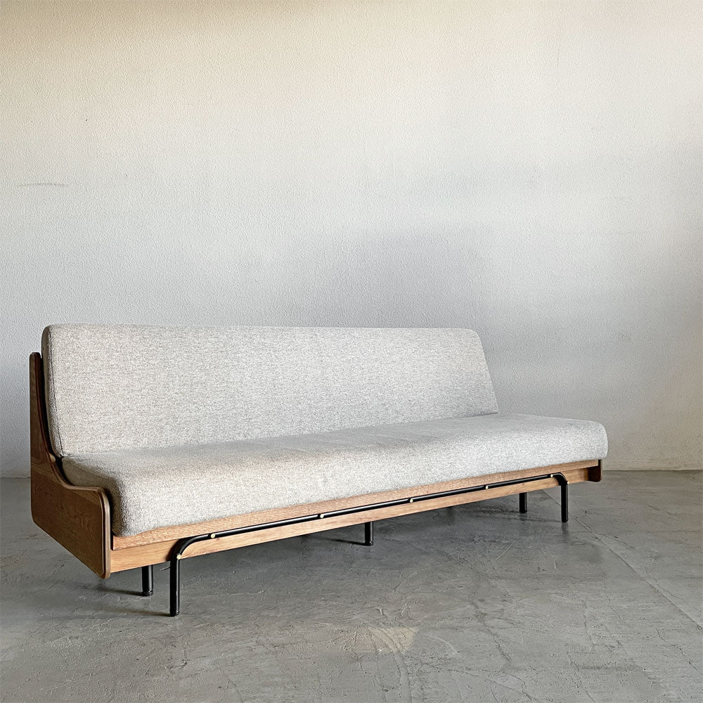 【登戸BASE店】ジャーナルスタンダード  j.s.F ハビタ HABITAT SOFA BED ソファベッド デイベッド 3人掛けソファ W200cm オーク材 ファブリック ベージュ 定価￥231,000- 買取させていただきました。