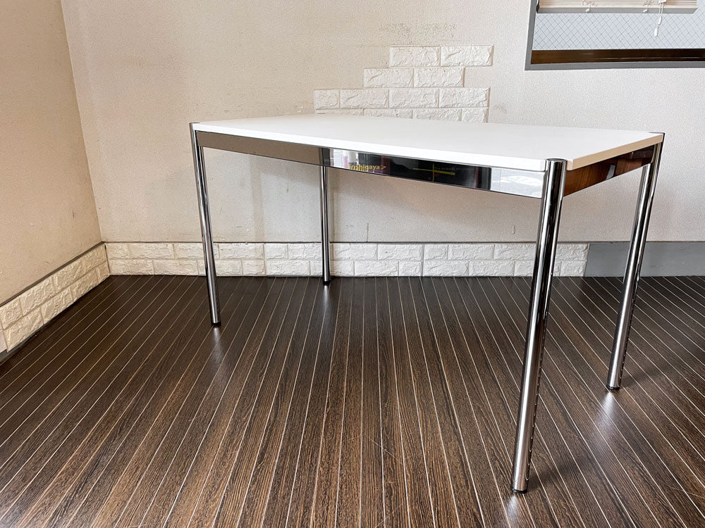 ユーエスエムハラー USM Haller モジュラーファニチャー ハラーテーブル ピュアホワイト W125×D60cm 高さ調節機能付 日本限定サイズ 廃番仕様 中古品  買い取りしました。
