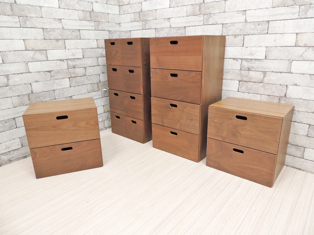 無印良品 MUJI スタッキングチェスト ウォールナット 抽斗2段×4 + 抽斗4個×2 6点セット 小引き出し ミニ収納   中古品 買い取りしました。