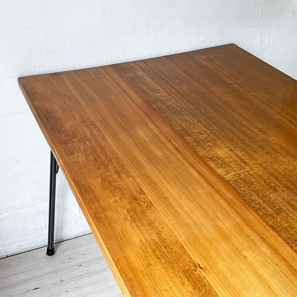 【下北沢店】カントリーキノカ COUNTRY KINOKA ダイニングテーブル 無垢集成材×アイアンレッグ W130cm オーダー家具 買取させていただきました。