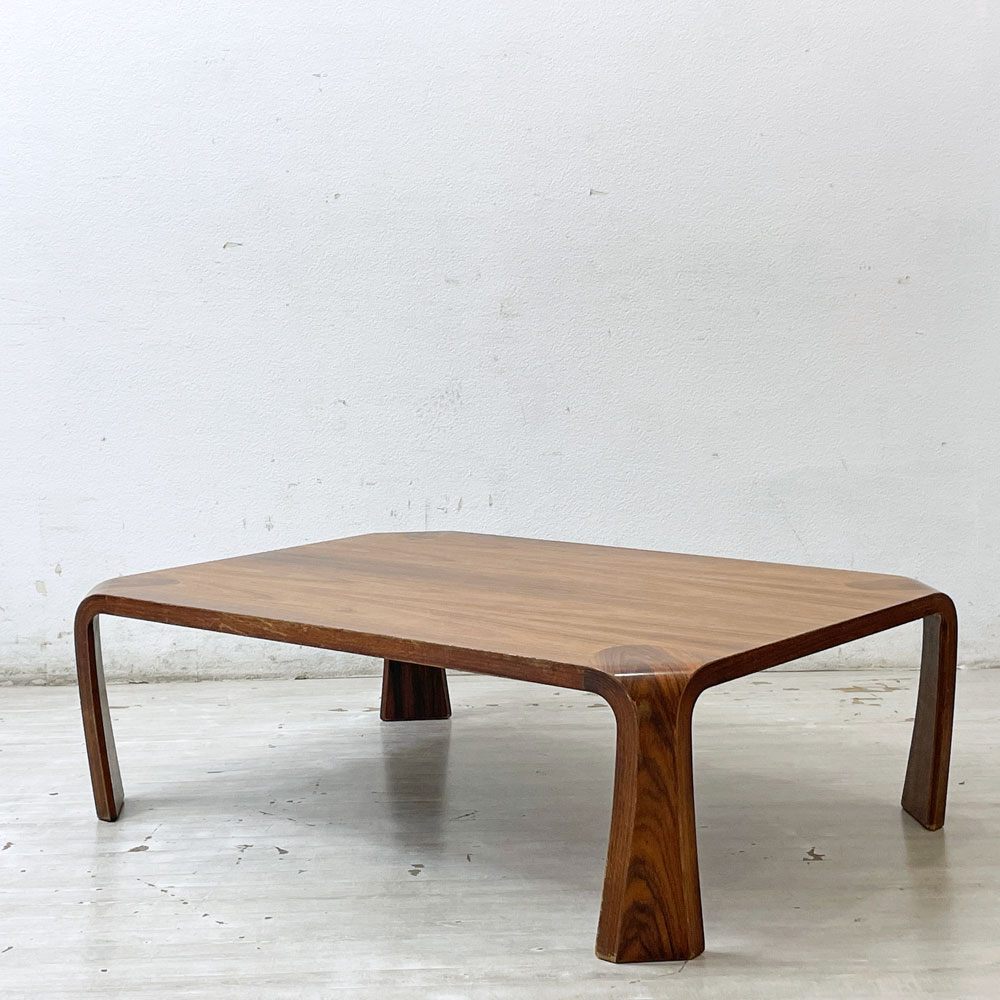 【祖師ヶ谷大蔵店】天童木工 Tendo プライウッド 座卓 W106.5cm ローテーブル センターテーブル ローズウッド ビンテージ 乾三郎 ジャパニーズモダ 買取させていただきました。