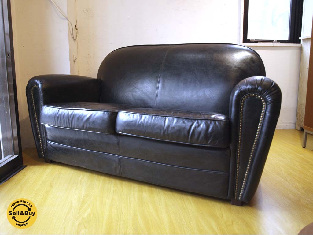 ハロ HALO フリーマーケット FLEAMARKET 2P SOFA 2人掛 レザー モダンヴィンテージ ブラック 中古品 買い取りしました。