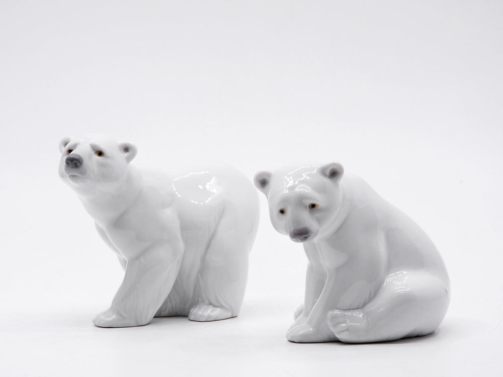 リヤドロ LLADRO 歩く白熊 ＆ 座る白熊 陶製オブジェ フィギュリン 置物 スペイン製 2点  中古品 買い取りしました。