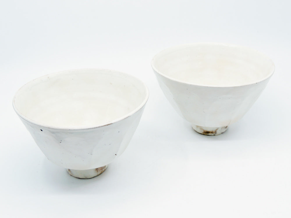 花岡隆 粉引き面取り小丼 丼ぶり ボウル 現代作家 × 2点  中古品 買い取りしました。