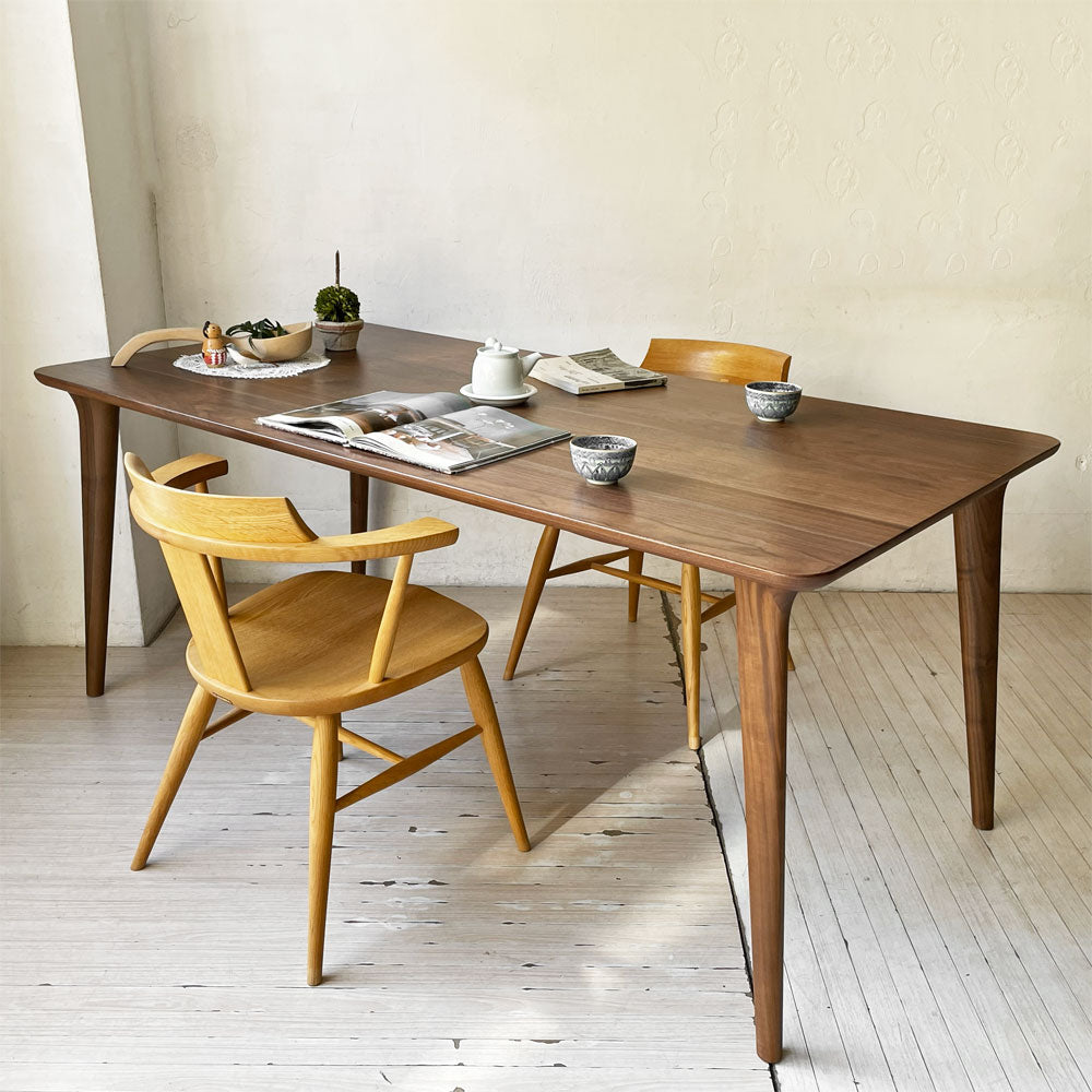 【下北沢店】飛騨産業 HIDA 侭 Hida Table System ダイニングテーブル ウォールナット材 カービング脚 W170cm 買取させていただきました。