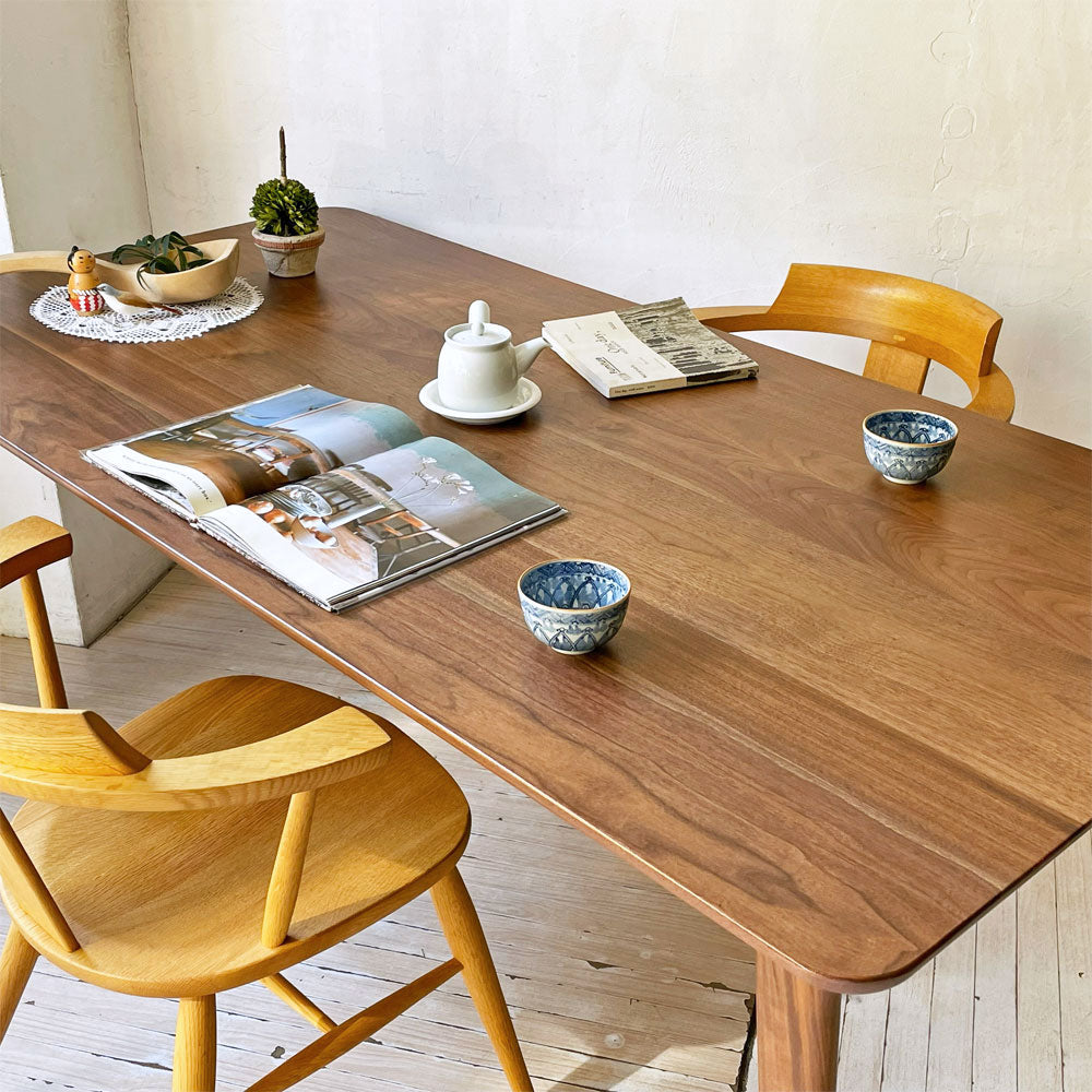 飛騨産業 HIDA 侭 Hida Table System ダイニングテーブル ウォールナット材 カービング脚 W170cm～ちょうどいい塩梅