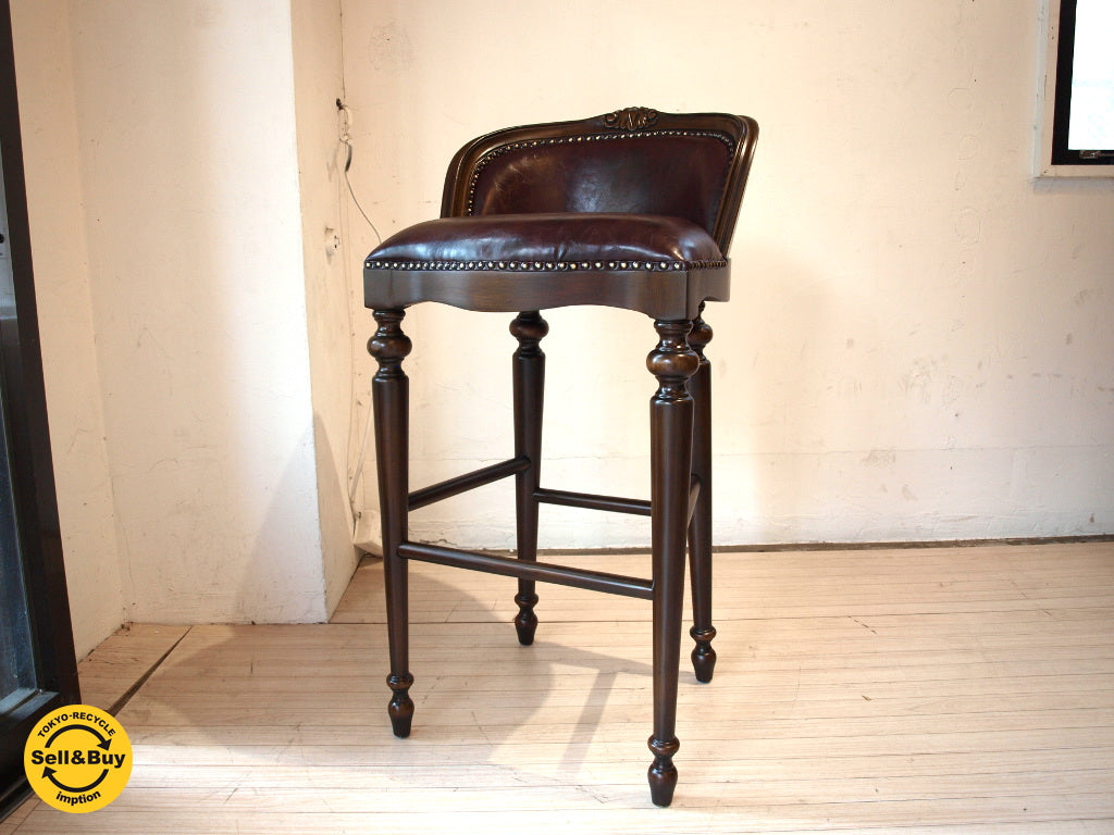 ヴィンセント VINCENT 英国アンティーク スタイル ハイスツール カウンターチェア クラシカルデザイン 美品 ★中古品 買い取りしました。下北沢店 出張買取もお任せ下さい。