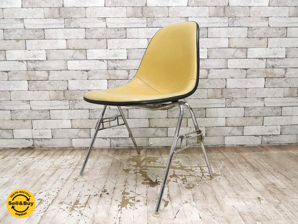 ハーマンミラー Herman Miller モダンファニチャーサービス ナウガレザー イエロー サイドシェルチェア スタッキングベース DSS 中古品 買い取りしました。祖師谷大蔵店 出張買取もお任せ下さい。