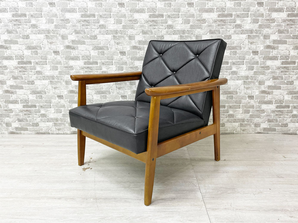 カリモク karimoku 肘掛け椅子 1Pソファ ブラック WS1180BW レトロモダン ジャパニーズミッドセンチュリー 国産 参考定価 ￥52,140- 中古品 買い取りしました。