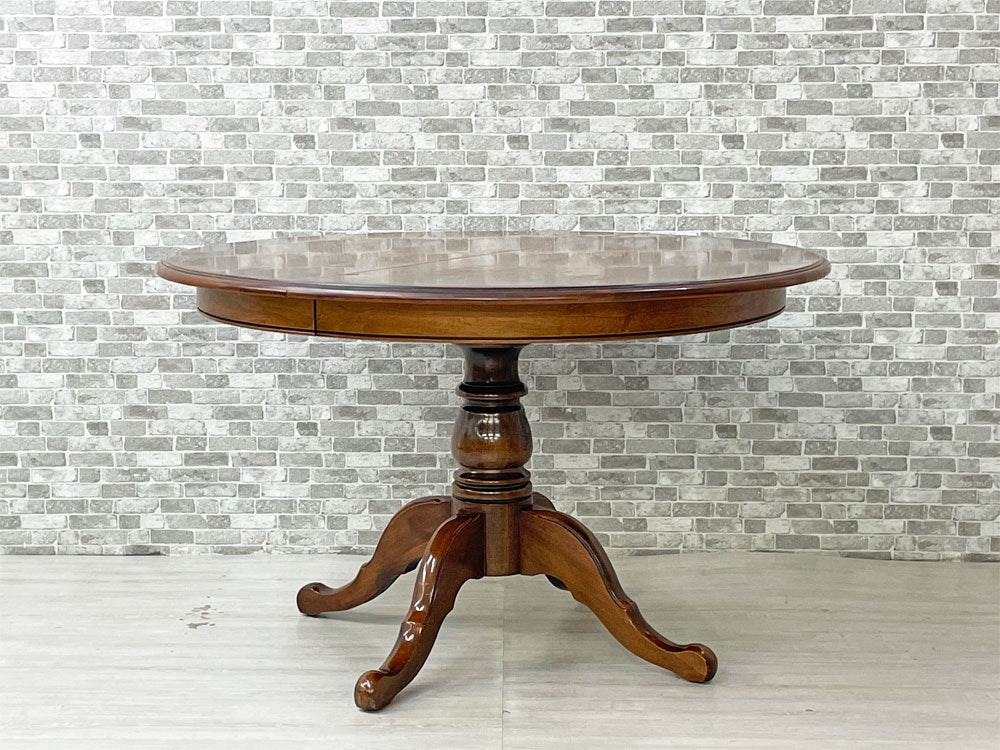 イーセンアーレン ETHAN ALLEN カントリーフレンチ Country French エクステンション ダイニングテーブル ラウンド W122-160-199cm クラシカル 米国家具 中古品 買い取りしました。