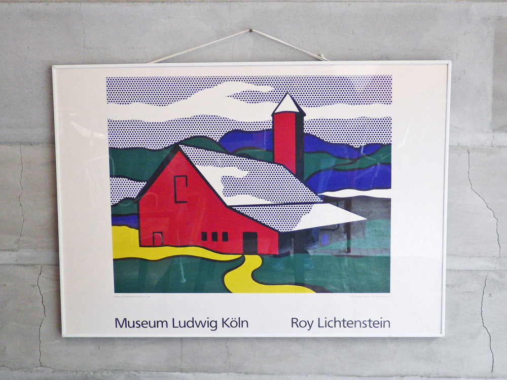 ロイ リキテンスタイン Roy Lichtenstein 赤い納屋II ポスター 90×64cm 額装品 ポップアート Museum Ludwig Koln  中古品 買い取りしました。