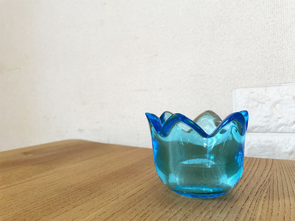 イッタラ iittala チューリップ TULIP ガラスキャンドルホルダー ライトブルー Lサイズ ヨルマ・ヴェンノラ Jorma Vennola フィンランド 北欧雑貨 廃番 中古品  買い取りしました。