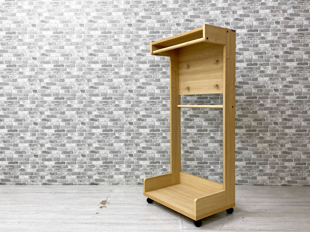 カリモク karimoku AT5511 可動式 ハンガーラック キャスター付き ピュアオークカラー 定価：48,070円 中古品 買い取りしました。