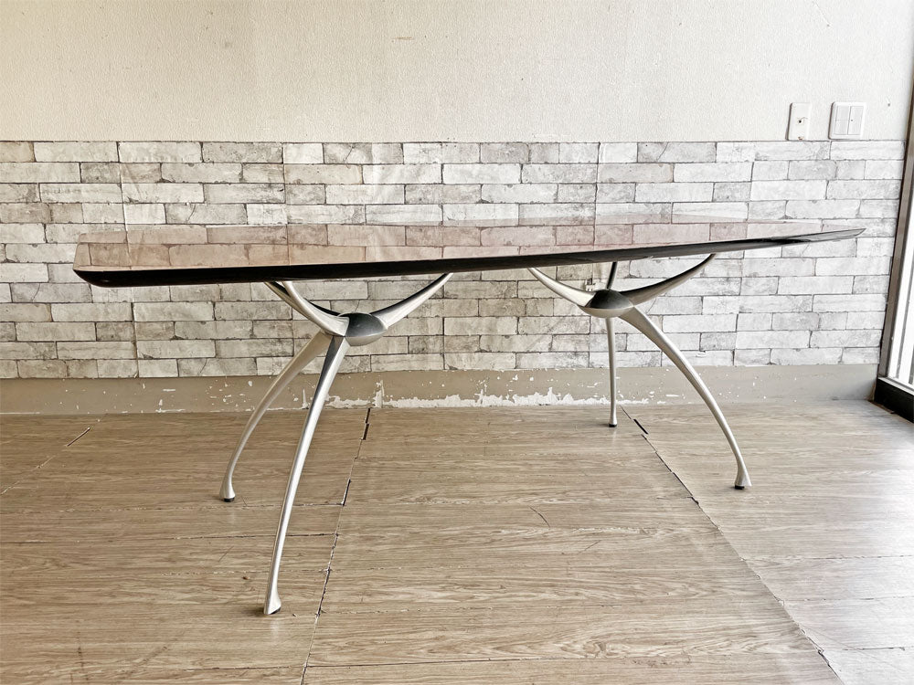 アダル ADAL リンク LINK ダイニングテーブル マコレ突板天板 アルミダイキャストレッグ 蒲原 潤 LA-180 定価￥392,700- 中古品 買い取りしました。