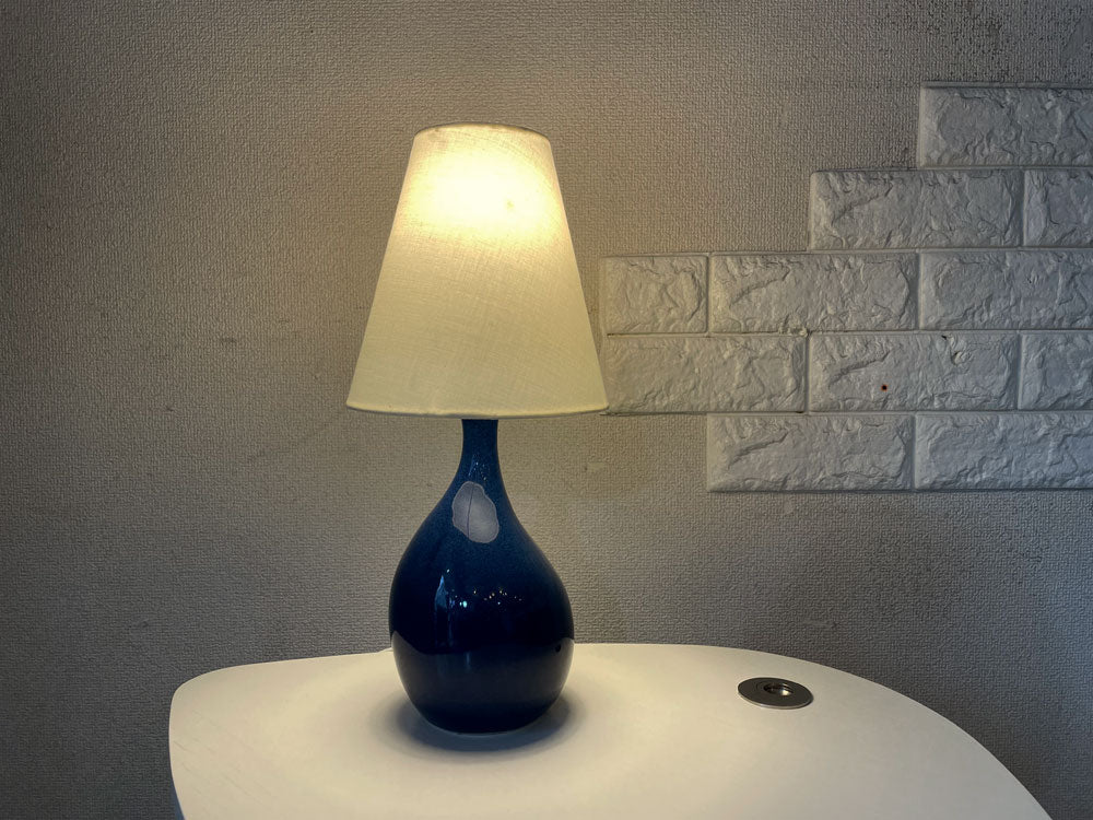 イデー IDEE アイユ ベース ランプ AIL VASE LAMP テーブルランプ 照明 ブルー 布シェード 定価￥25,300-  中古品  買い取りしました。