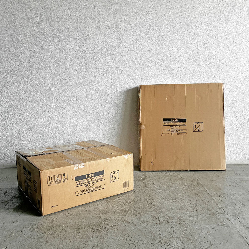 【登戸BASE店】イデー IDEE マタン MATIN DINING TABLE 900 OAK ダイニングテーブル W90cm オーク材 ホワイトスチール脚 外箱付 澁谷一星 通常定価￥84,700- 未使用保管品 買取させていただきました。