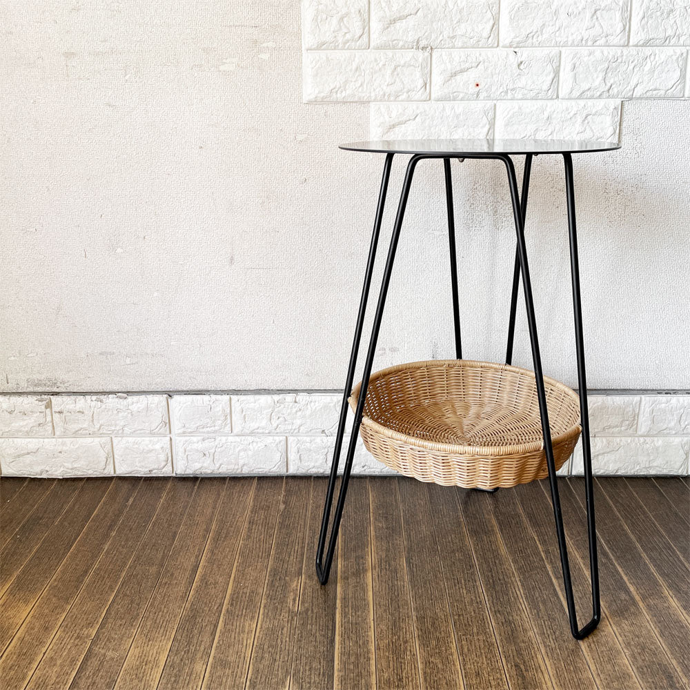 【経堂店】イデー IDEE ワラビー WALLABY SIDE TABLE サイドテーブル ラタン×スチール ブラック H60cm ナチュラルモダン 廃番サイズ 買取させていただきました。
