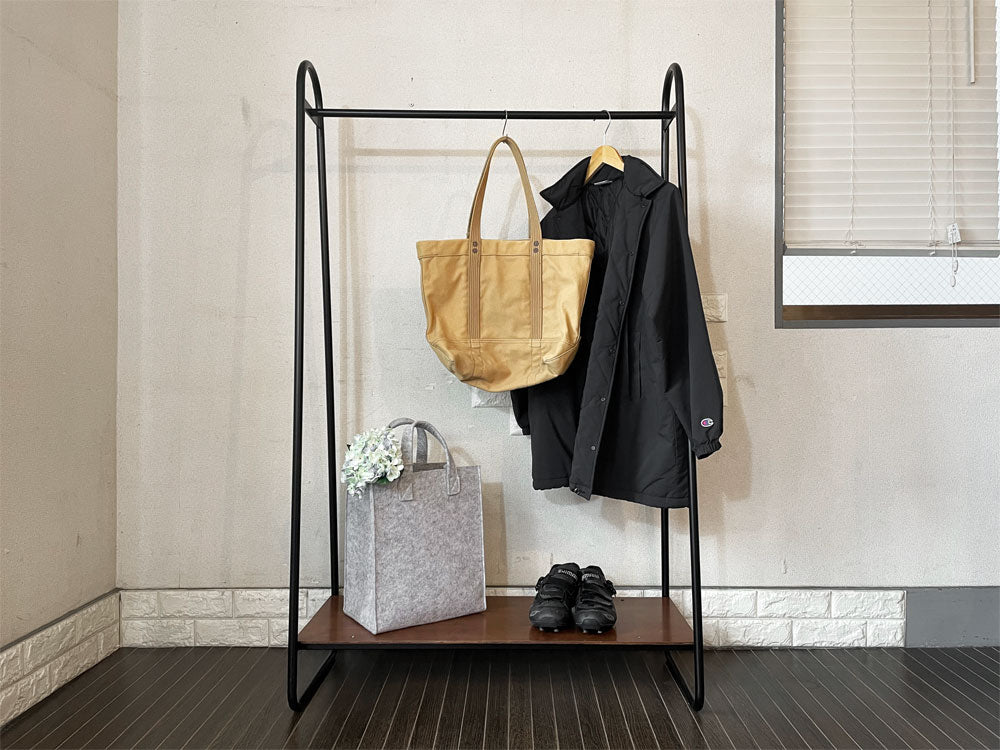 イデー IDEE ポールハンガースタンド PAUL HANGER STAND アントンブラウン Anton brown ハンガーラック W90cm シェルフ付 定価￥25,000-  中古品  買い取りしました。